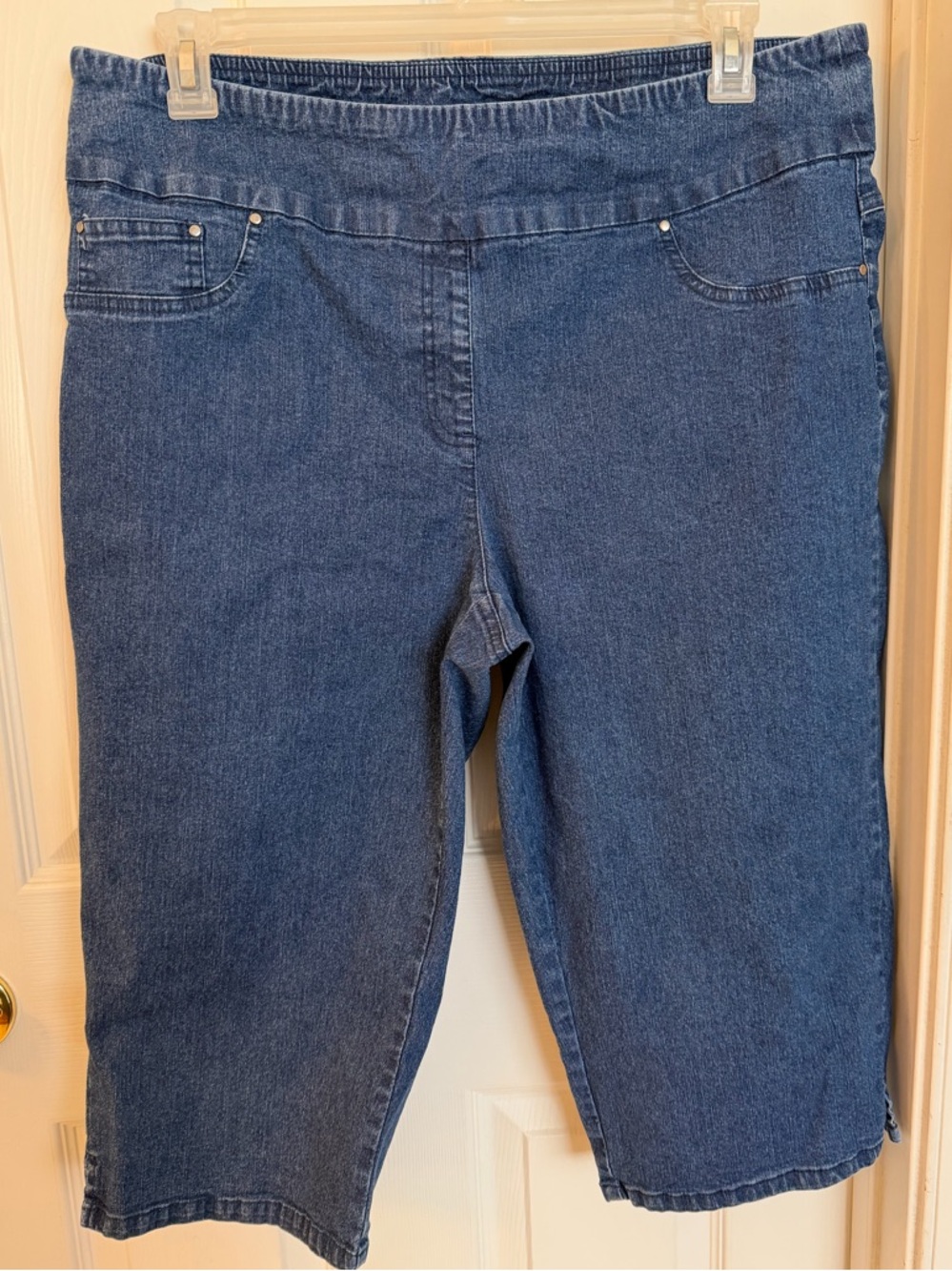 Ruby Rd Denim Jean Pull-on Capris Sz 16W - Picture 2 of 5